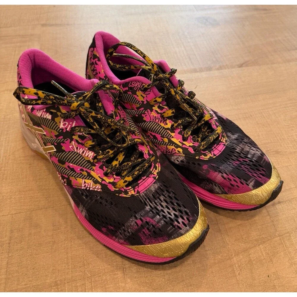 Like New ASICS Gel Noosa Tri 10 Women's Pink Black Gold Athletic Running Shoes